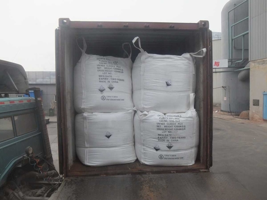 腐食性ソーダは水酸化ナトリウムNaOH 99% 1000kg/Bag 20tons/20GP Withouパレットを真珠で飾る